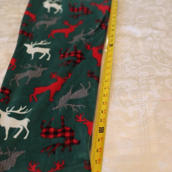 Stafford Men's Fleece Green Deer Design Lounge/Sleep Pants Size Medium Cozy - Picture 9 of 11